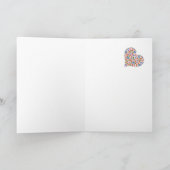 Welsh Floral Heart on Blue Grandeldays Day Card Karte (Innenseite)