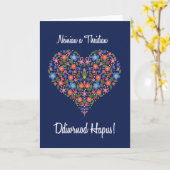 Welsh Floral Heart on Blue Grandeldays Day Card Karte (Gelbe Blume)