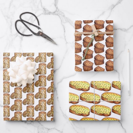 Welsh Foods Welshcakes Bara Brith Rarebit Wales Ve Geschenkpapier Set (Vorderseite)