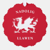Welsh frohe Weihnachten Simple Celtic Nadolig Llaw Ornament Karte (Vorderseite)