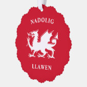 Welsh frohe Weihnachten Simple Celtic Nadolig Llaw Ornament Karte (Links)