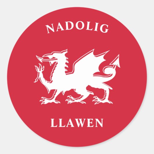 Welsh frohe Weihnachten Simple Celtic Nadolig Llaw Runder Aufkleber (Vorderseite)