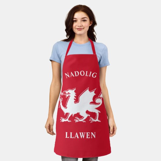 Welsh frohe Weihnachten Simple Celtic Nadolig Llaw Schürze (Getragen)