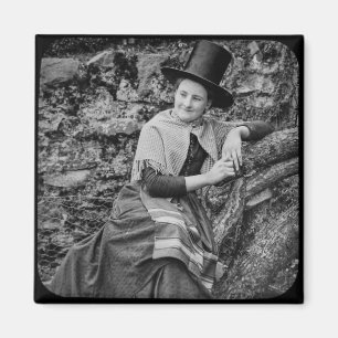 Welsh Girl Traditional Dress Circa 1890 Magnet