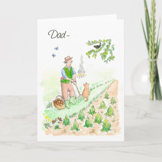 Welsh Greeting Birthday Card for a Man: Gardening Karte (Vorderseite)