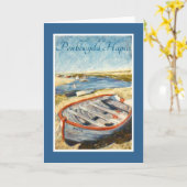 Welsh Greeting Birthday Card: Norfolk Dinghy Karte (Gelbe Blume)