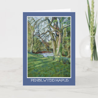 Welsh Greeting Birthday Card: River Monnow Karte