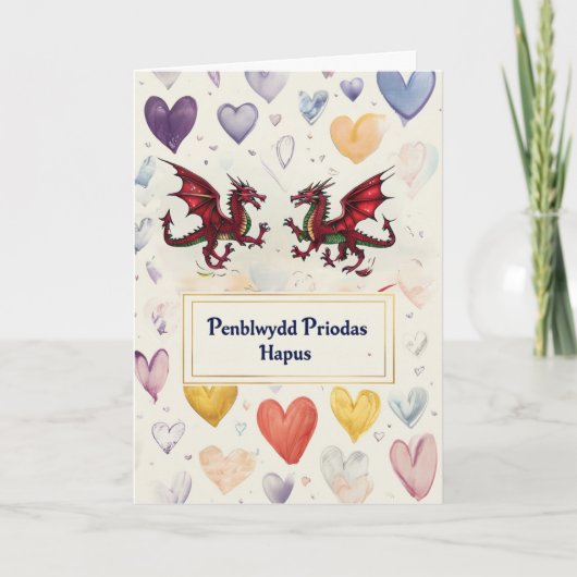 Welsh Happy Anniversary Card Karte (Vorderseite)