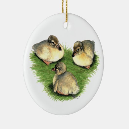 Welsh Harlequin Ducklings Keramikornament (Rechts)