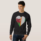 Welsh Ivorian Flag Herz Sweatshirt (Vorne ganz)