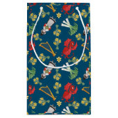 Welsh Kostüme und Embleme auf Blue Small Geschenkt Kleine Geschenktüte (Rückseite)