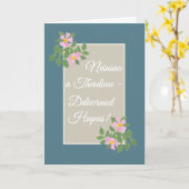 Welsh Language Hund Rose Grandeltern Day Card Karte (Gelbe Blume)