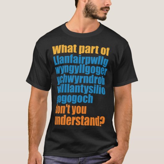 Welsh Longest Welsh Wort T-Shirt (Vorderseite)