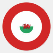 Welsh Mod Bullseye Round Sticker (Vorderseite)