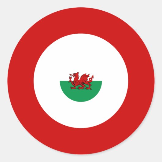 Welsh Mod Bullseye Round Sticker (Vorderseite)