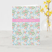 Welsh Mother Day Card, Pink Dogroses on Blue Karte (Gelbe Blume)