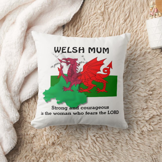 WELSH MUM Flag Wales Kissen (Decke)