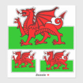 Welsh National Flag Contour Aufkleber (Blatt)