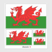 Welsh National Flag Contour Aufkleber (Blatt)