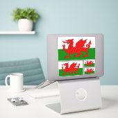 Welsh National Flag Contour Aufkleber (Laptop auf Schreibtisch)