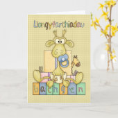 Welsh New Baby Boy Herzlichen Glückwunsch, Llangyf Karte (Gelbe Blume)