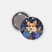 Welsh Pembroke Corgi Puppy Dog Christmas Magnet (Vorderseite/Rückseite)