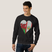 Welsh Peruaner Flaggenherz Sweatshirt (Vorne ganz)