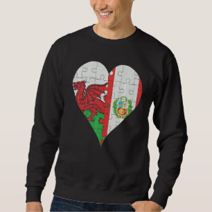 Welsh Peruaner Flaggenherz Sweatshirt