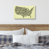Welsh Placenames American Map Canvas Print Leinwanddruck (Insitu (Schlafzimmer))