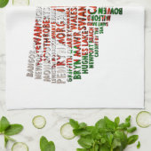 Welsh Placenames In USA Word Art Geschirrtuch (Gefaltet)