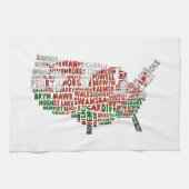 Welsh Placenames In USA Word Art Geschirrtuch (Horizontal)