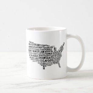 Welsh Placenames In USA Word Art Kaffeetasse
