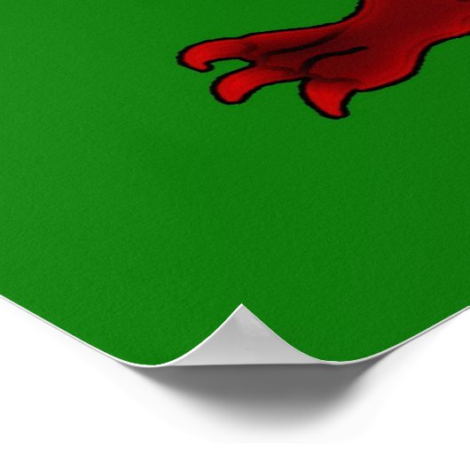 Welsh Poem Poster - Print Welsh Dragon (Ecke)