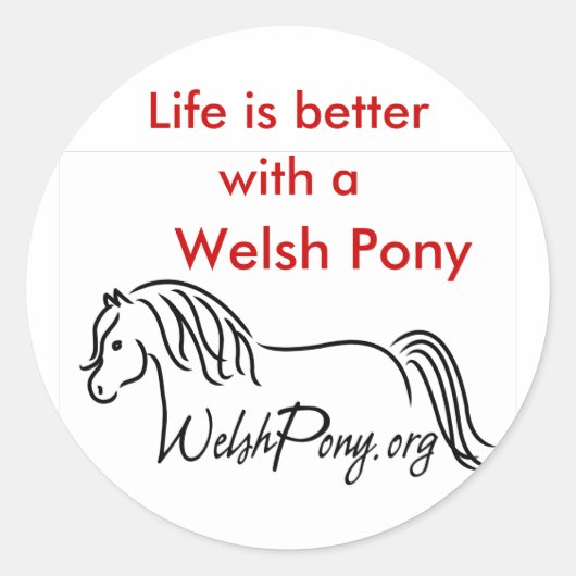 Welsh Pony & Cob Society Runder Aufkleber (Vorderseite)