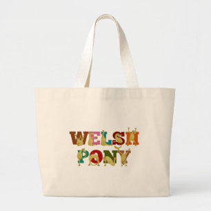 Welsh Pony mit farbenprächtigem Text Jumbo Stoffbeutel
