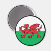 Welsh Quality Flag Circle Magnet (Vorderseite/Rückseite)