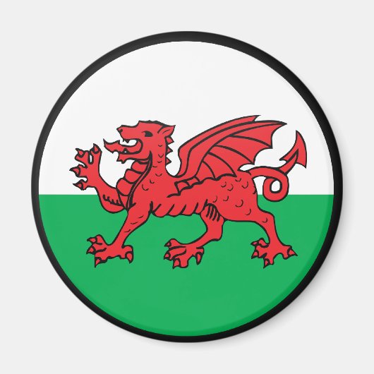 Welsh Quality Flag Circle Magnet (Vorne)