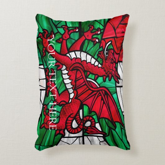 Welsh Red Dragon Flag Dekokissen (Vorderseite(Vertikal))
