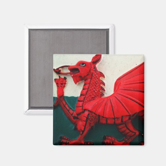 Welsh Red Dragon Magnet (Vorderseite/Rückseite)