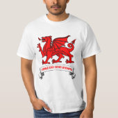 Welsh Red Dragon mit Slogan T-Shirt (Vorderseite)