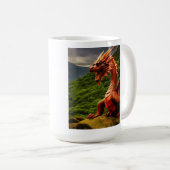 Welsh Red Dragon - Symbol für Stärke und Kulturerb Kaffeetasse (VorderseiteRechts)