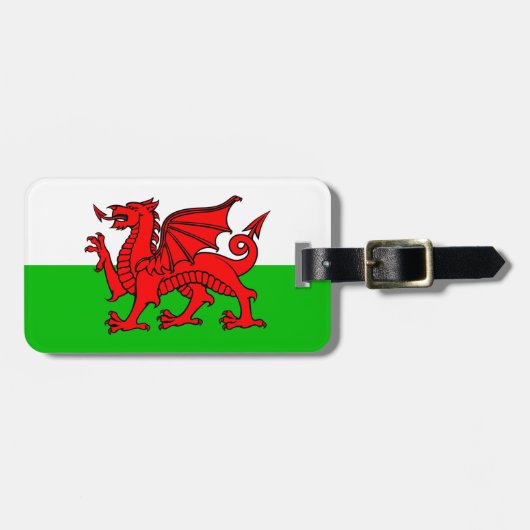 Welsh Red Dragon Wales Flag Gepäckanhänger (Vorderseite horizontal)
