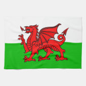 Welsh Red Dragon Wales Flag Handtuch (Horizontal)