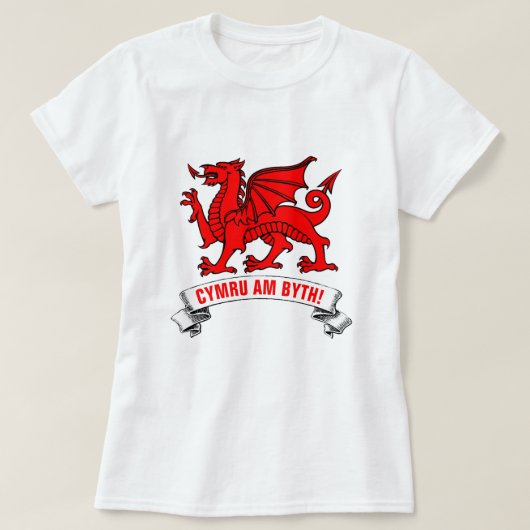 Welsh Red Dragon Wales Forever T-Shirt (Design vorne)