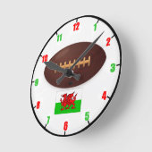 Welsh Rugby Wall Clock Runde Wanduhr (Winkel)