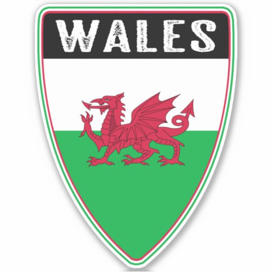 Welsh Shield Aufkleber (Vorderseite)