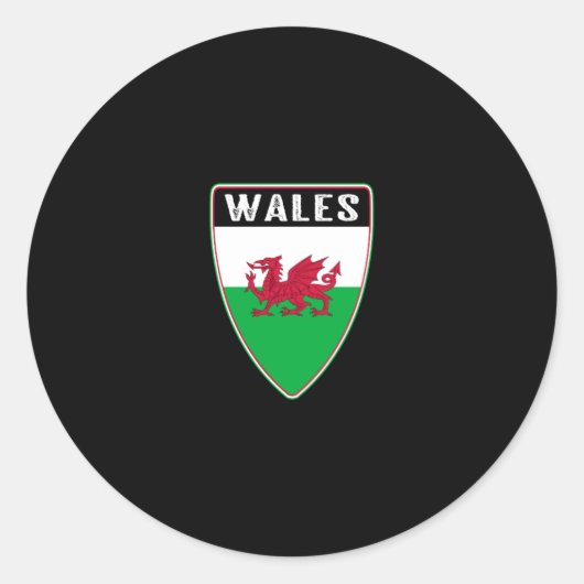 Welsh Shield Runder Aufkleber (Vorderseite)