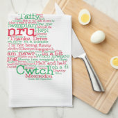 Welsh Slang Word Art Karte Handtuch (Viertel Falte)