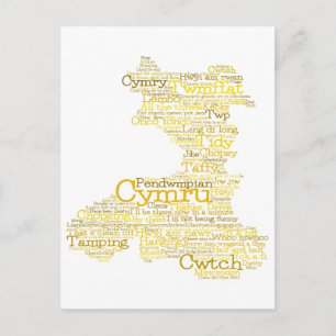 Welsh Slang Word Art Karte Postkarte