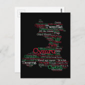 Welsh Slang Word Art Karte Postkarte (Vorne/Hinten)